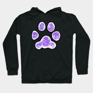 Glittery Purple Paw Print Hoodie